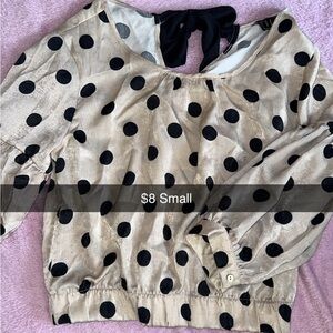 Polka Dot Blouse with Bow Detail